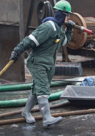 Worker with Injex boots